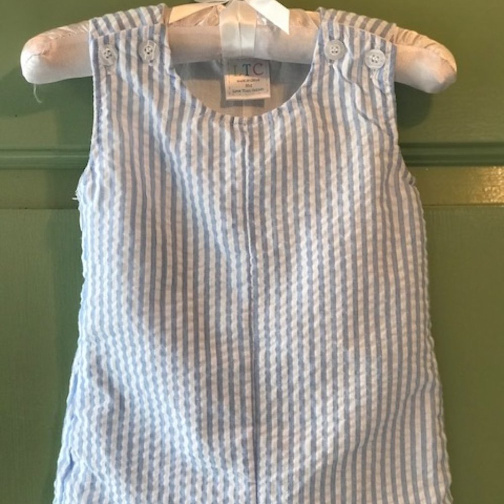 LTC 9M Boys Striped Seersucker Shortall